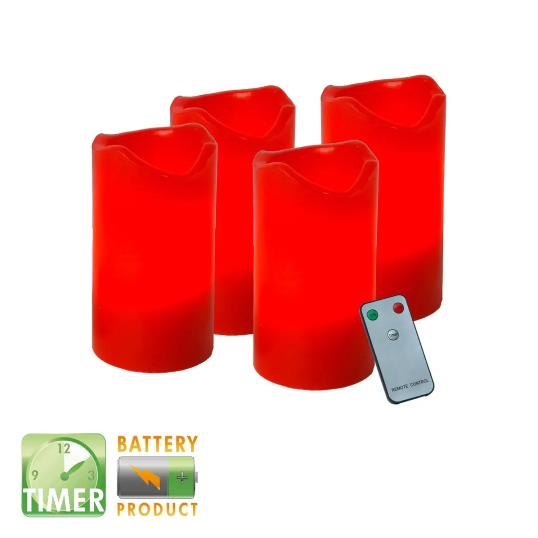 Star Trading LED Kaarsen 4-delig - Rood - afbeelding 2 van 6