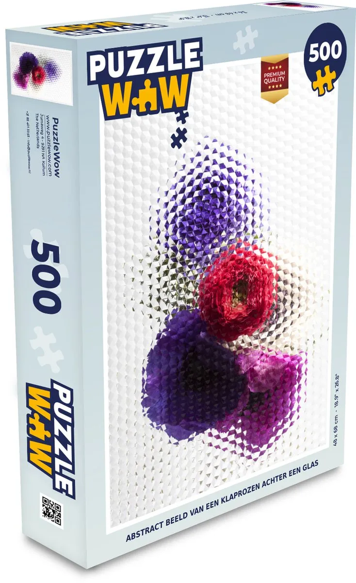 PuzzleWow Klaproos Glas Legpuzzel 500 Stuks