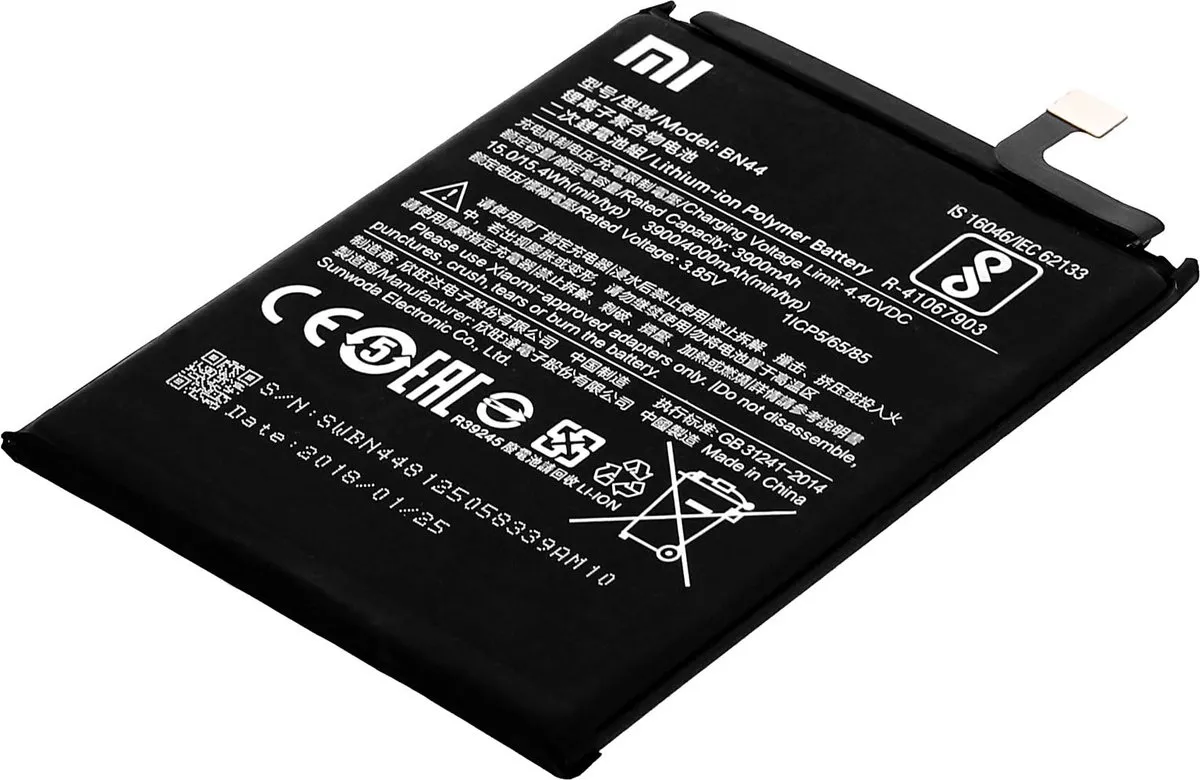 Xiaomi Redmi Note 5/5 Plus Batterij BN44 - 3900mAh - Zwart
