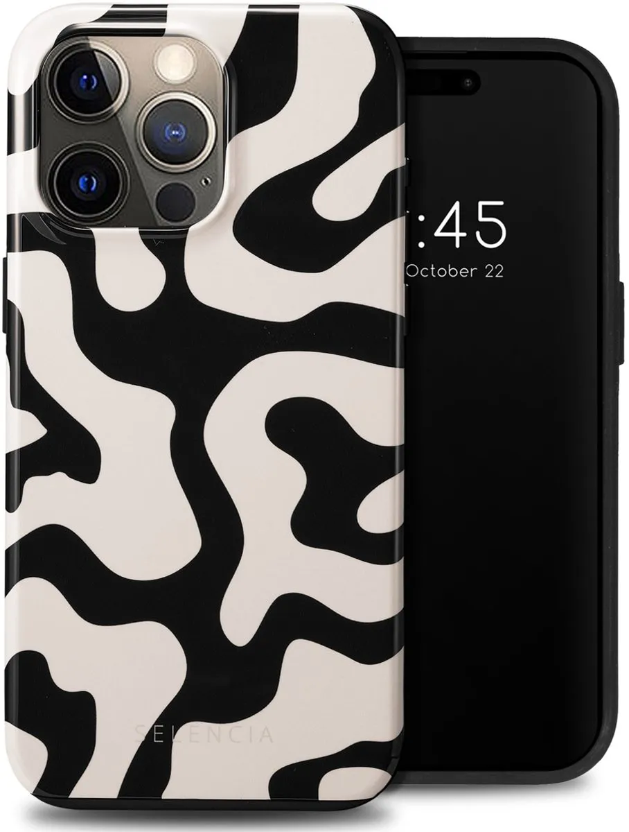 Selencia Hoesje iPhone 15 Pro Max Art Wave Black