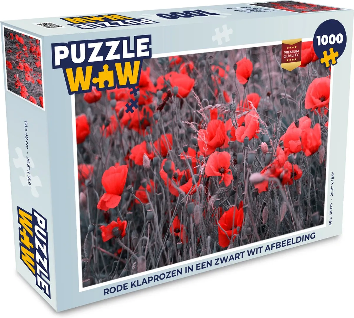 PuzzleWow Legpuzzel Rode Klaprozen 1000 Stuks