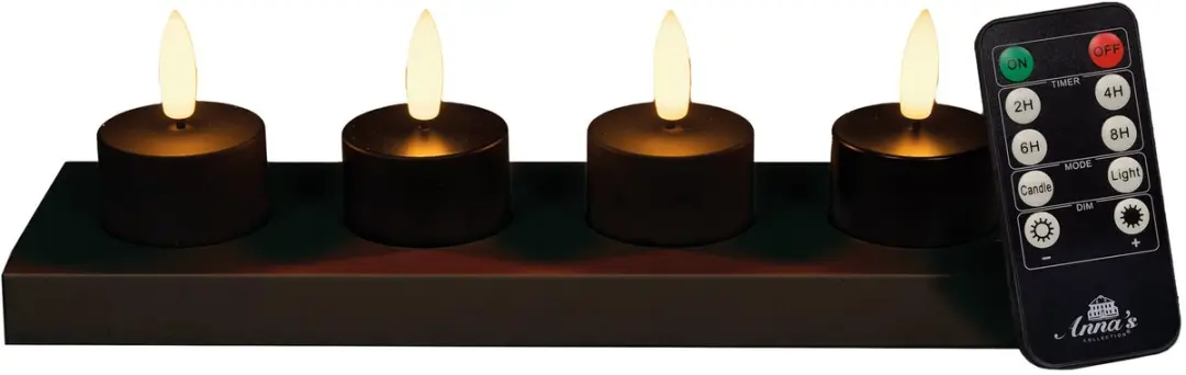 Anna's Collection Oplaadbare LED theelichtjes 4 Stuks