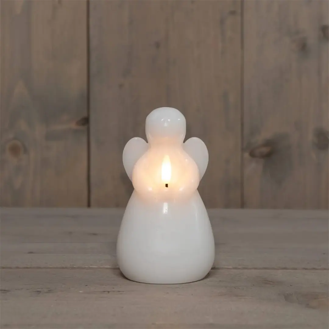 Anna's Collection LED Engel Kaars Wit 14x8cm - afbeelding 4 van 5