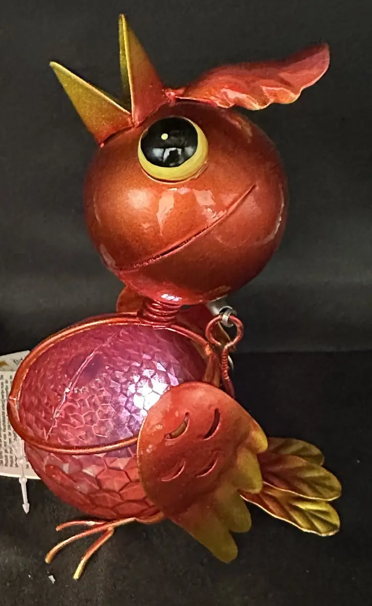 Metaal hangende solarlamp "Rode Vogel"