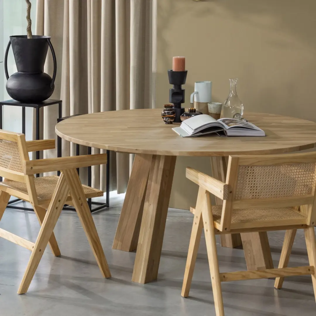 WOOOD Rhonda Eettafel - Ø150cm - Eiken - afbeelding 2 van 6
