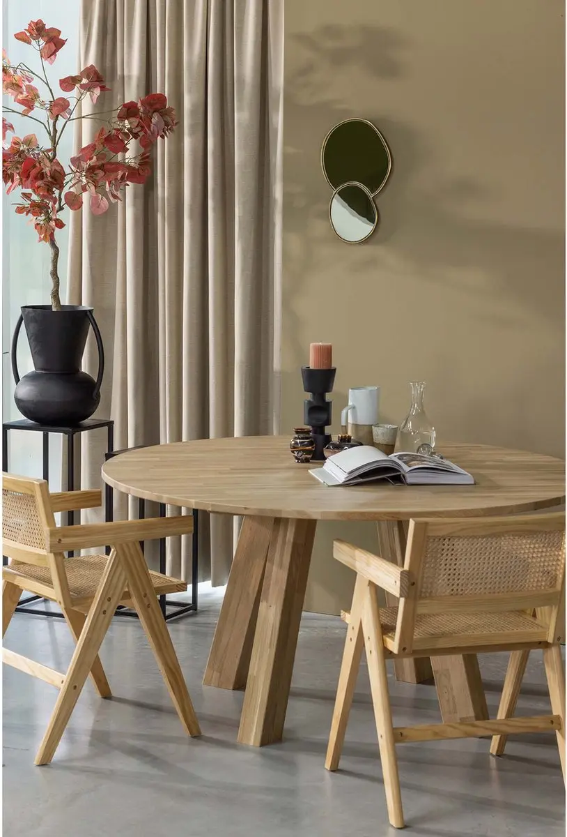 WOOOD Rhonda Eettafel - Ø150cm - Eiken - afbeelding 5 van 6