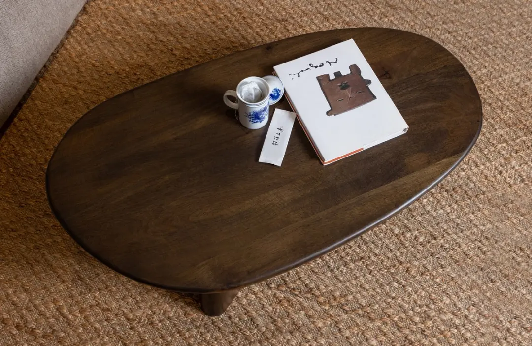 WOOOD Roundly Salontafel Mangohout Walnoot 110x60cm - afbeelding 2 van 6