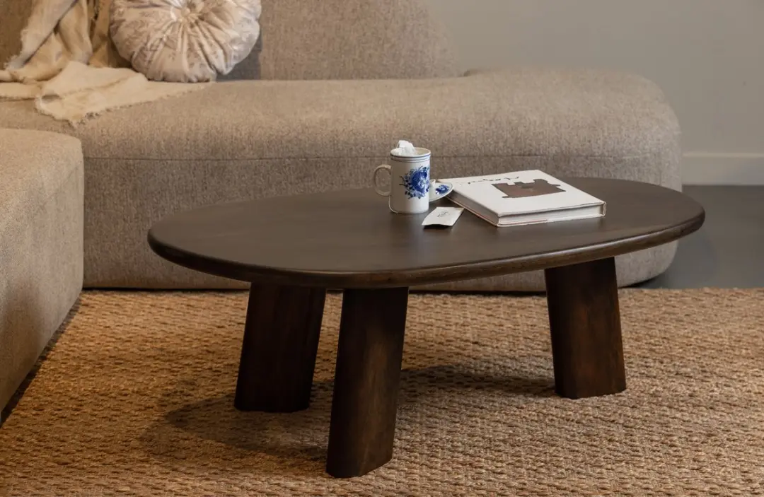 WOOOD Roundly Salontafel Mangohout Walnoot 110x60cm - afbeelding 3 van 6