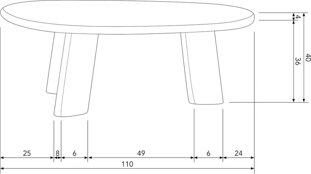 WOOOD Roundly Salontafel Mangohout Walnoot 110x60cm - afbeelding 5 van 6