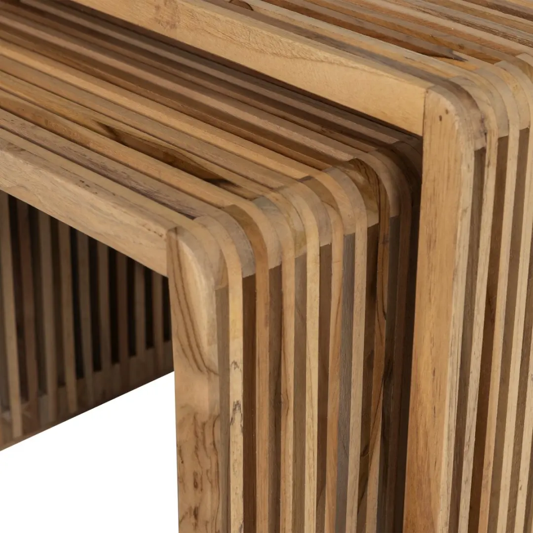 WOOOD Jasmijn Bijzettafels Set van 2 - Recycled Teak - afbeelding 6 van 6