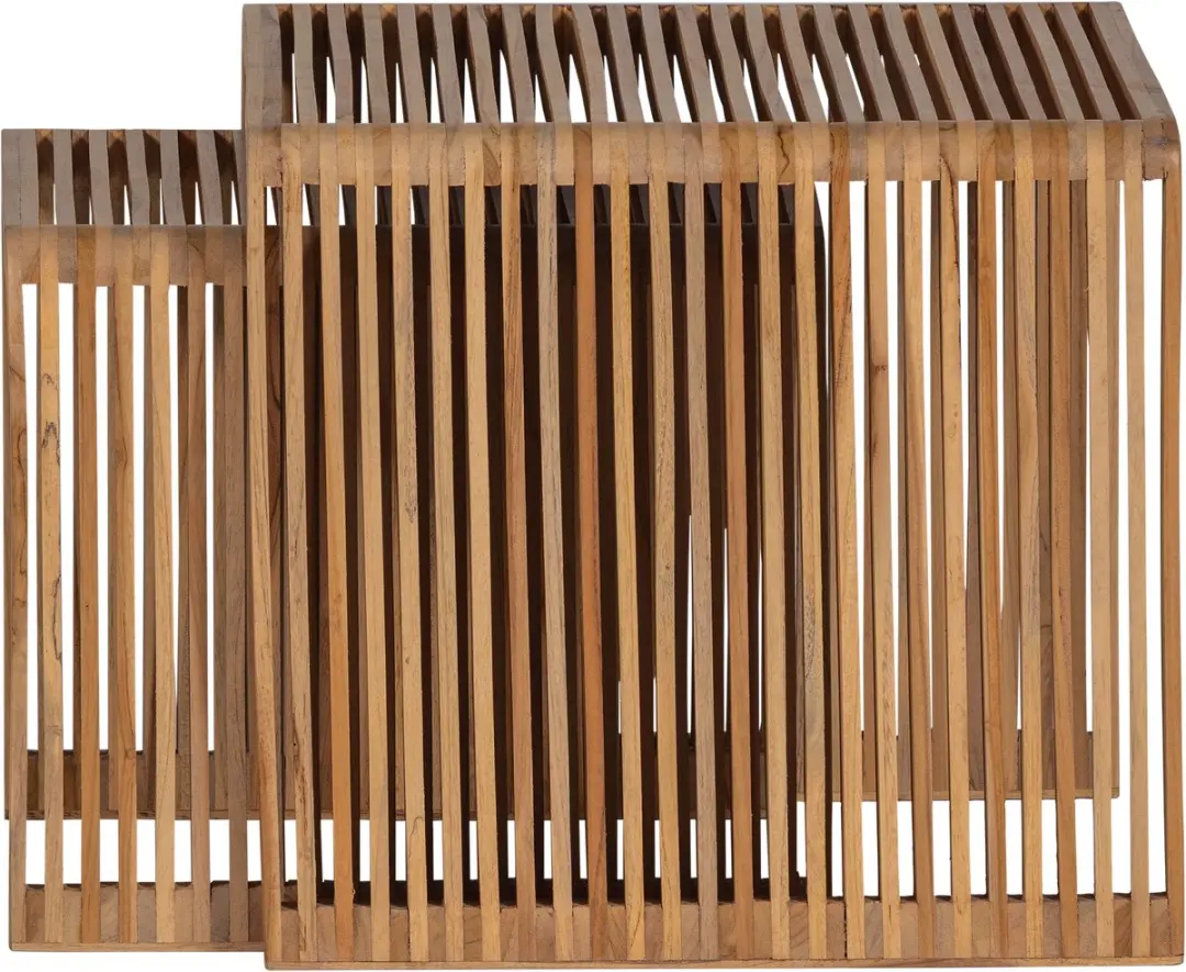 WOOOD Jasmijn Bijzettafels Set van 2 - Recycled Teak - afbeelding 5 van 6