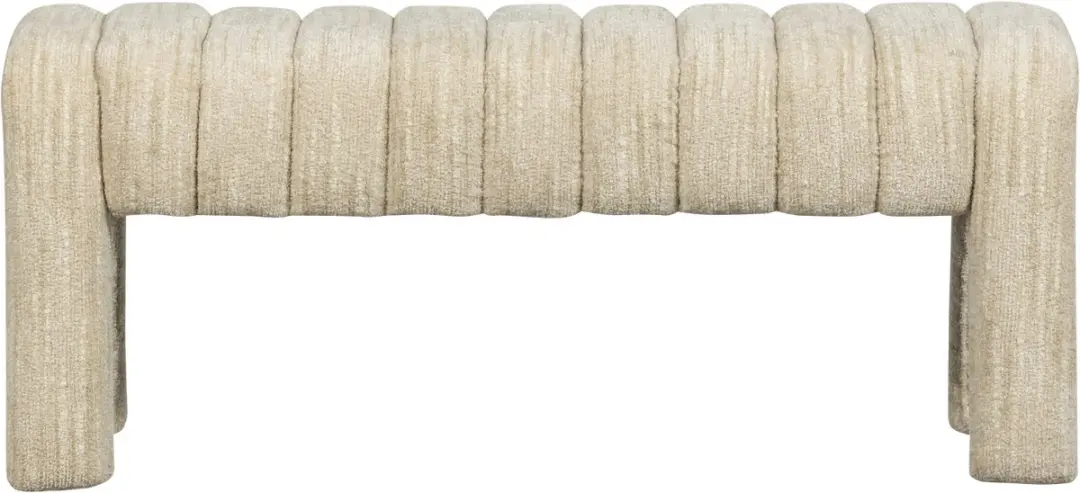 WOOOD Frex Bankje Gestoffeerd - Bouclé Naturel - afbeelding 5 van 6