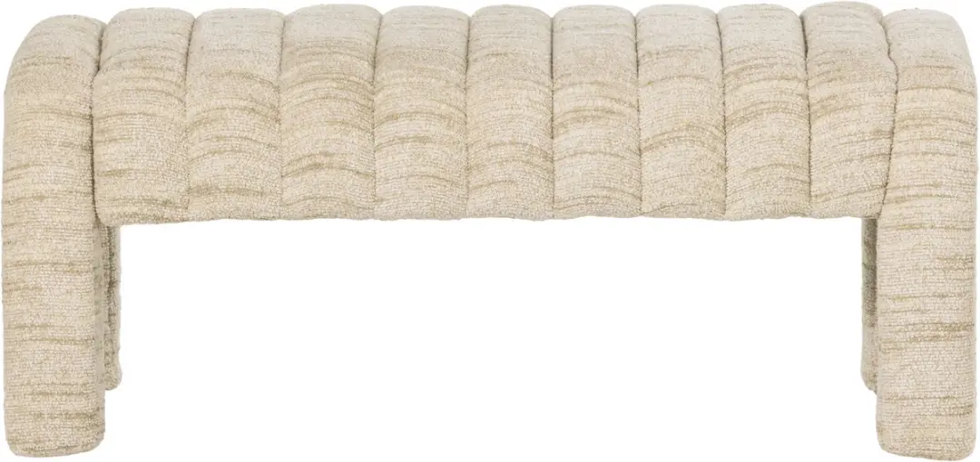 WOOOD Frex Bankje Gestoffeerd - Bouclé Naturel - afbeelding 6 van 6