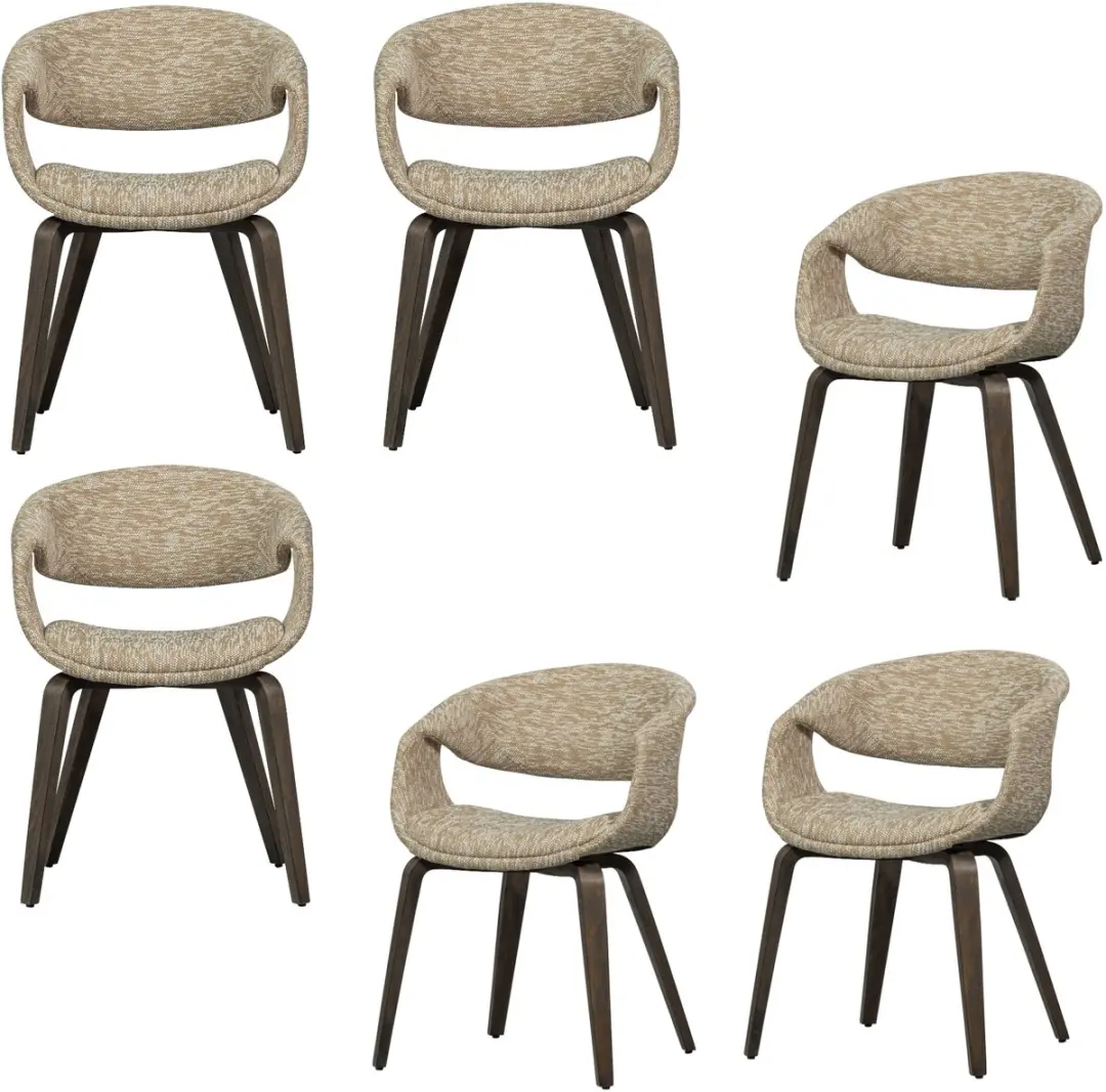 WOOOD Yossi Eetkamerstoelen Met Houten Bruinen Poot