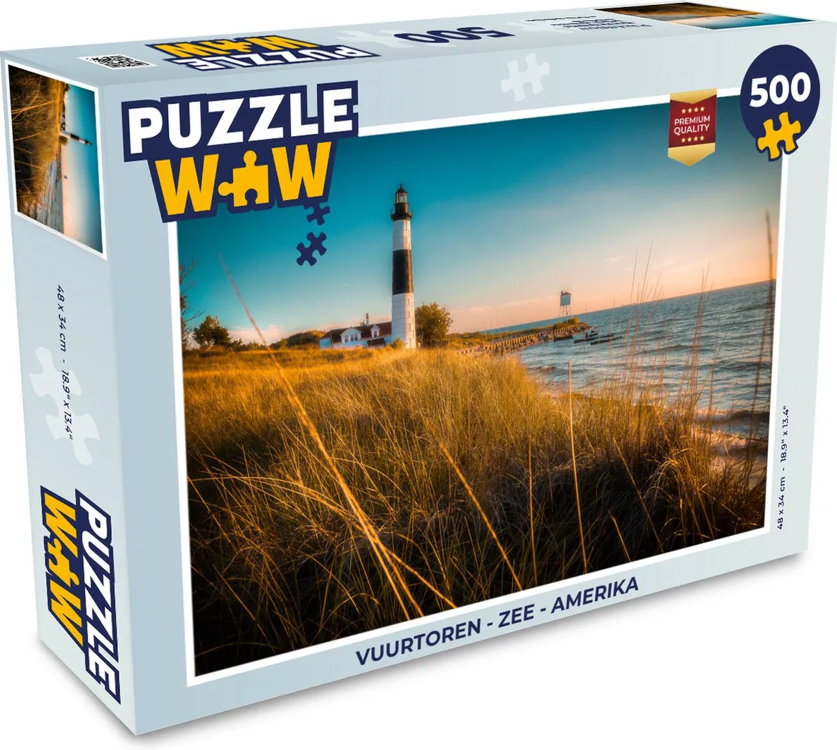 PuzzleWow Vuurtoren Legpuzzel 500 Stuks - Multicolor