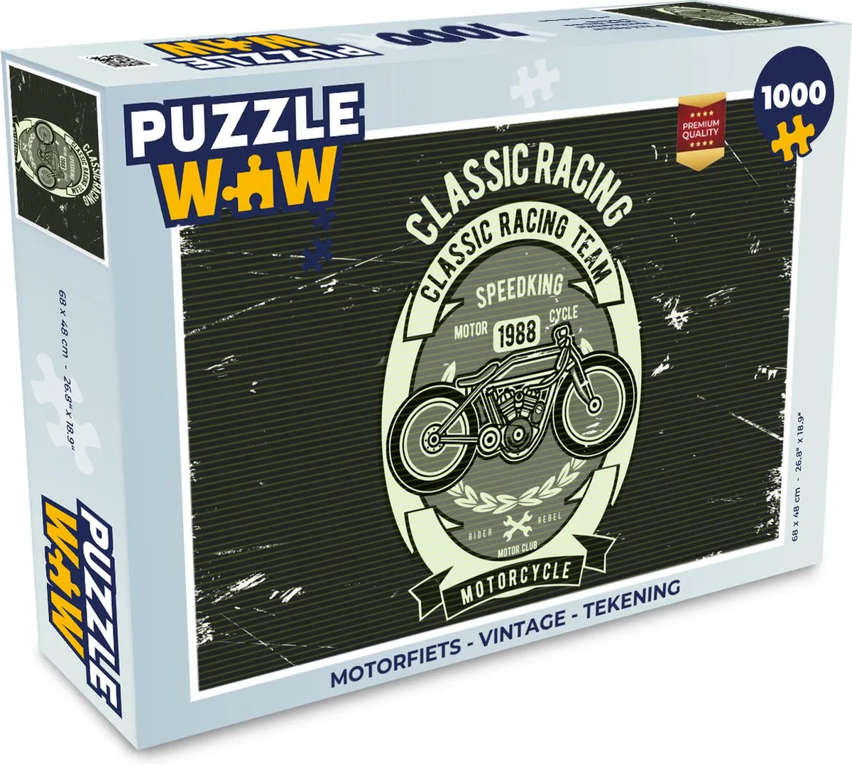 PuzzleWow Motorfiets Vintage Legpuzzel 1000 Stuks