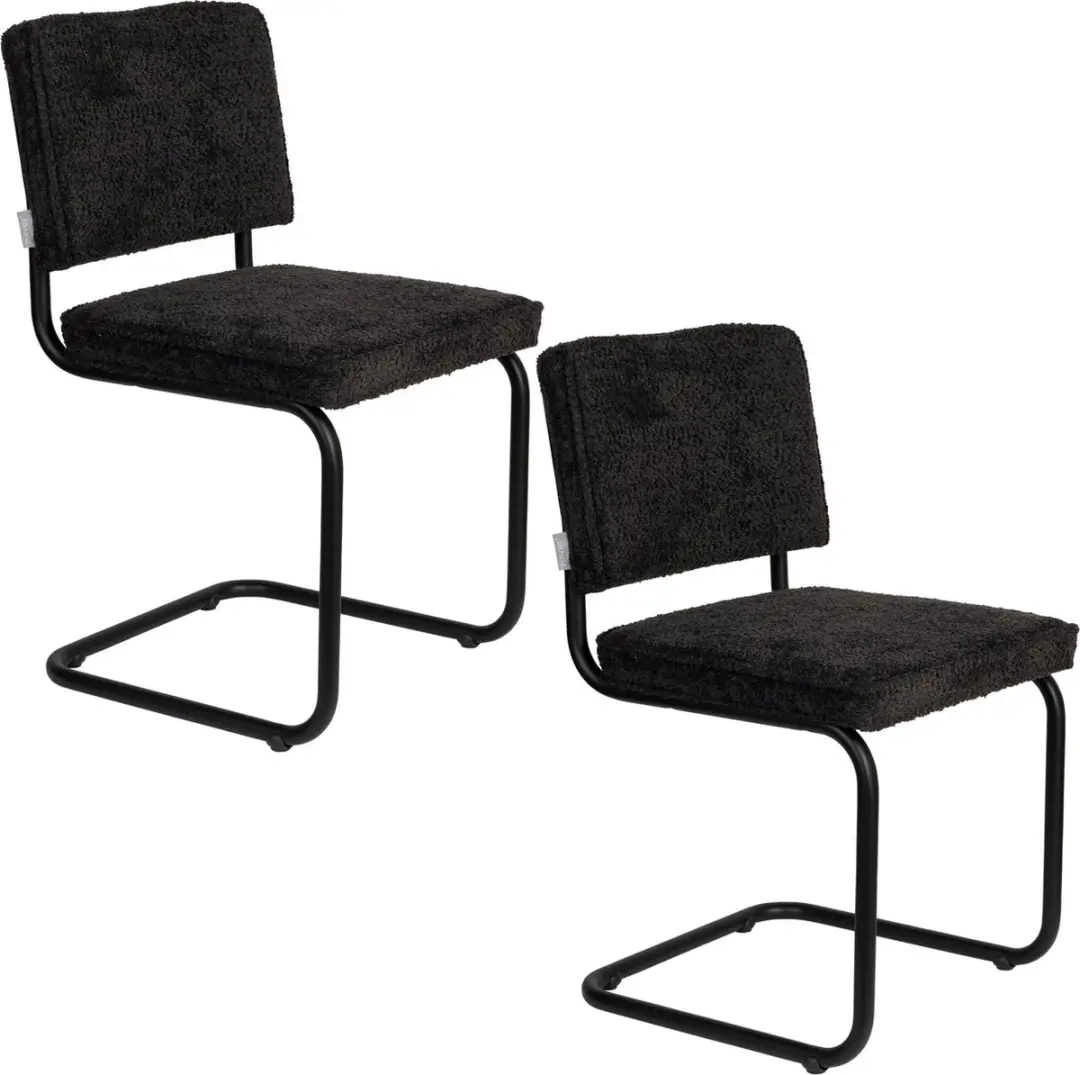 Zuiver Ridge Soft Eetkamerstoelen Zwart