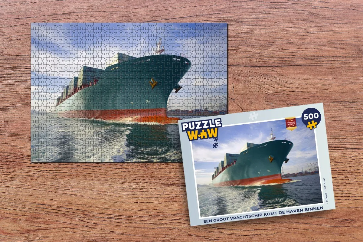PuzzleWow Legpuzzel Vrachtschip Haven 500 Stuks - Multicolor