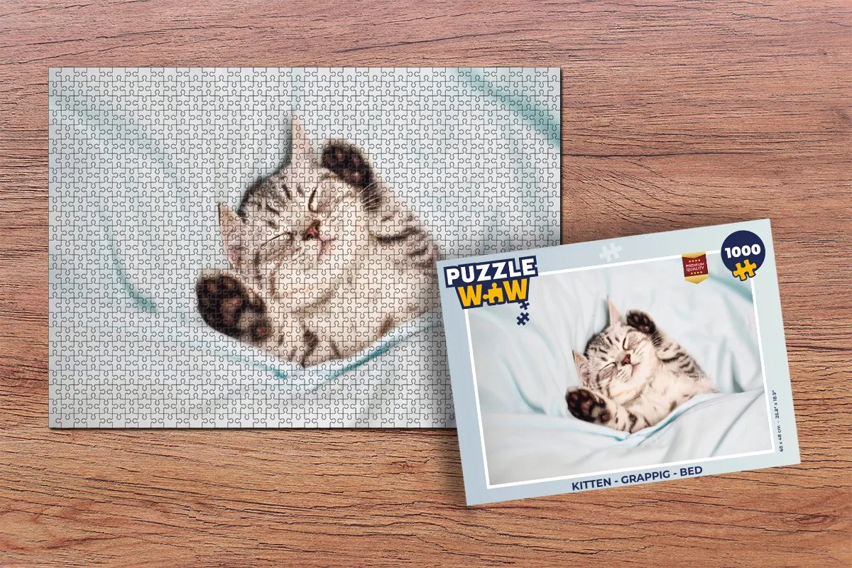 PuzzleWow Kitten Bed Puzzel 1000 Stuks - Multicolor