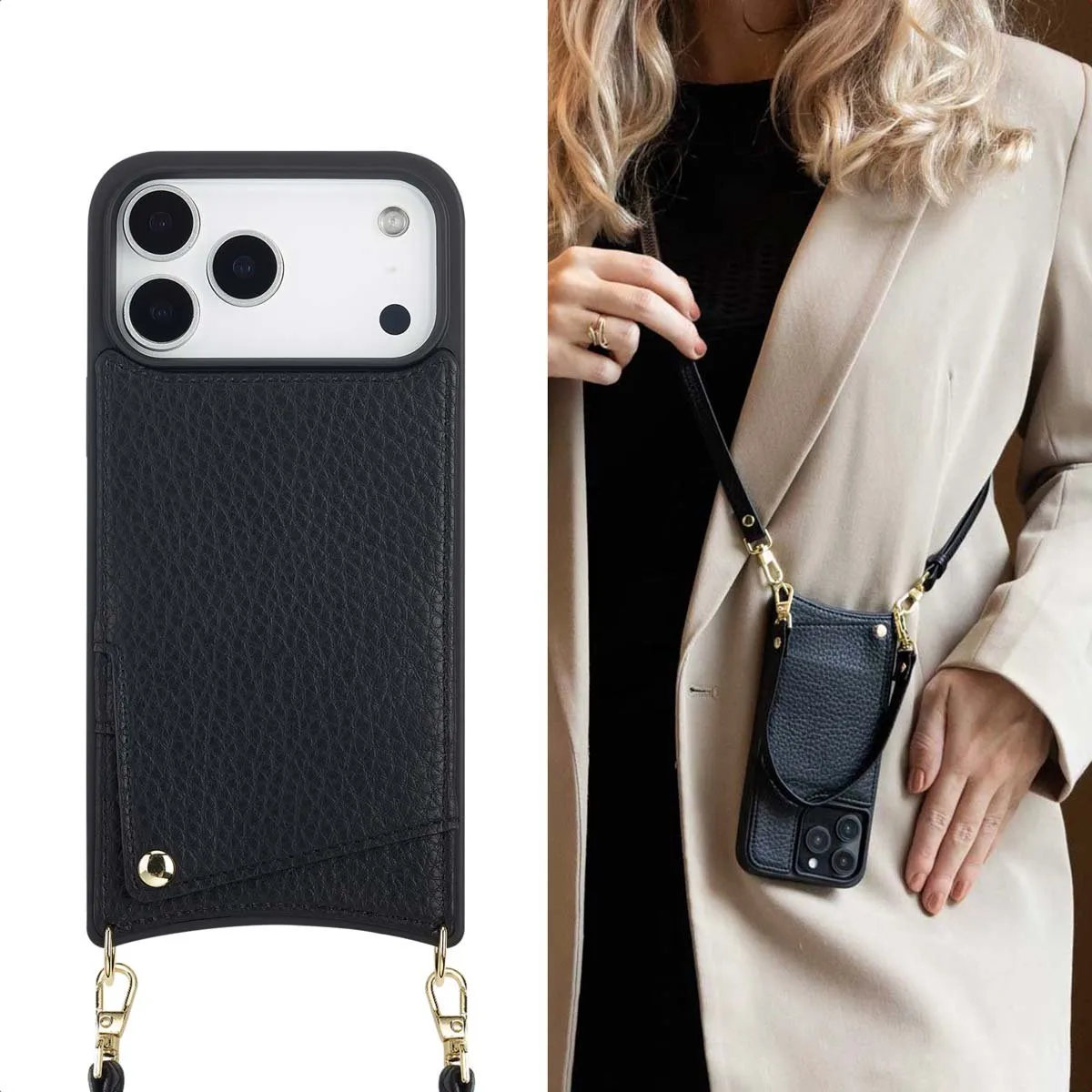 Selencia Hoesje iPhone 17 Pro Max - 2 Pasjes - Zwart