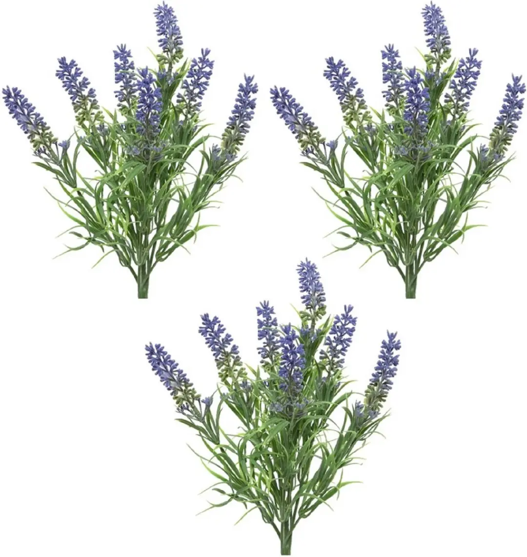 Decoris Lavandula / lavendel kunstplant - 5x stuks - 34 cm - bosje/bundel - Kunstplanten - nepplanten