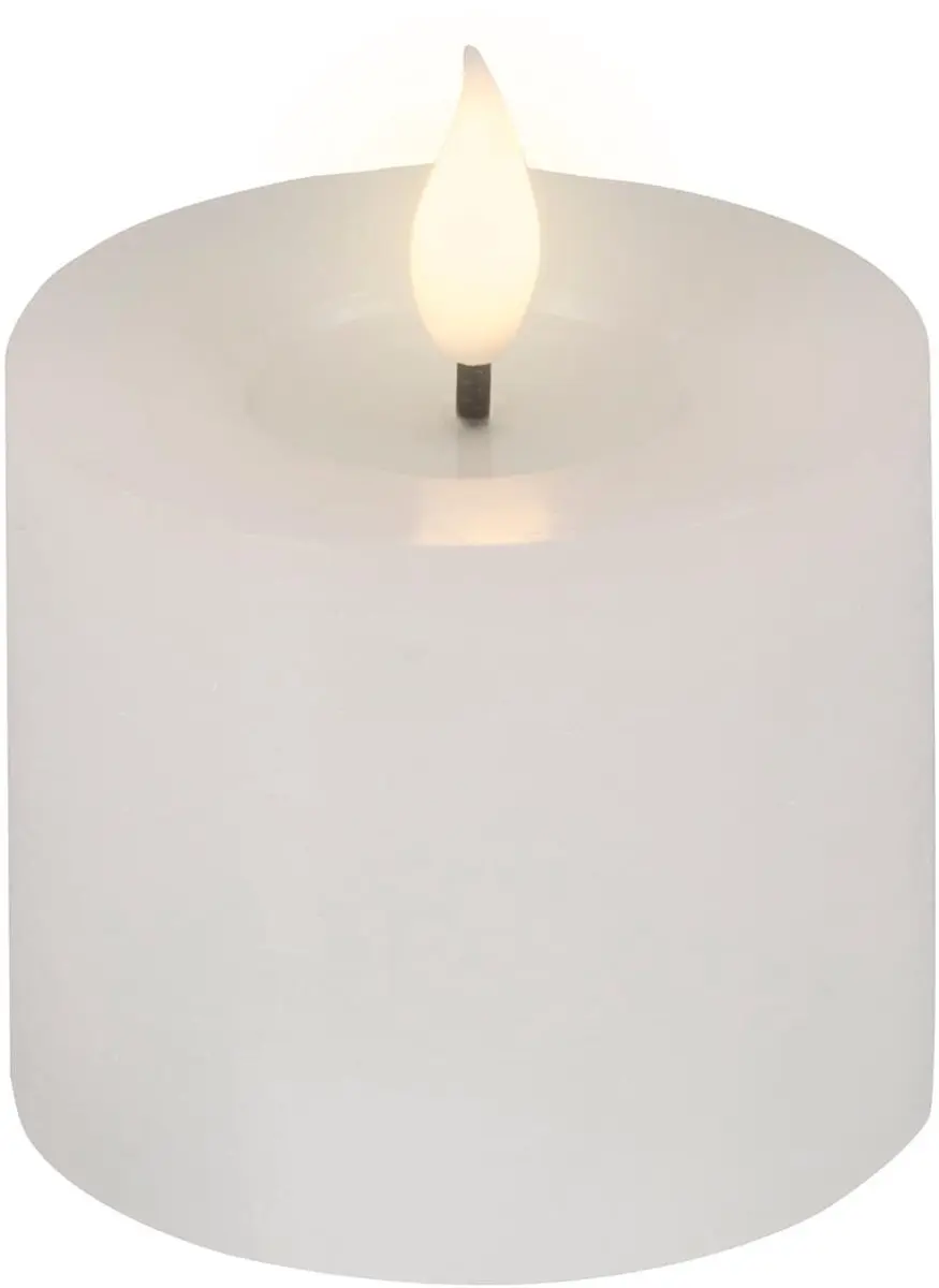 Lumineo led kaars echt wax wit 9,5 cm flikkerend
