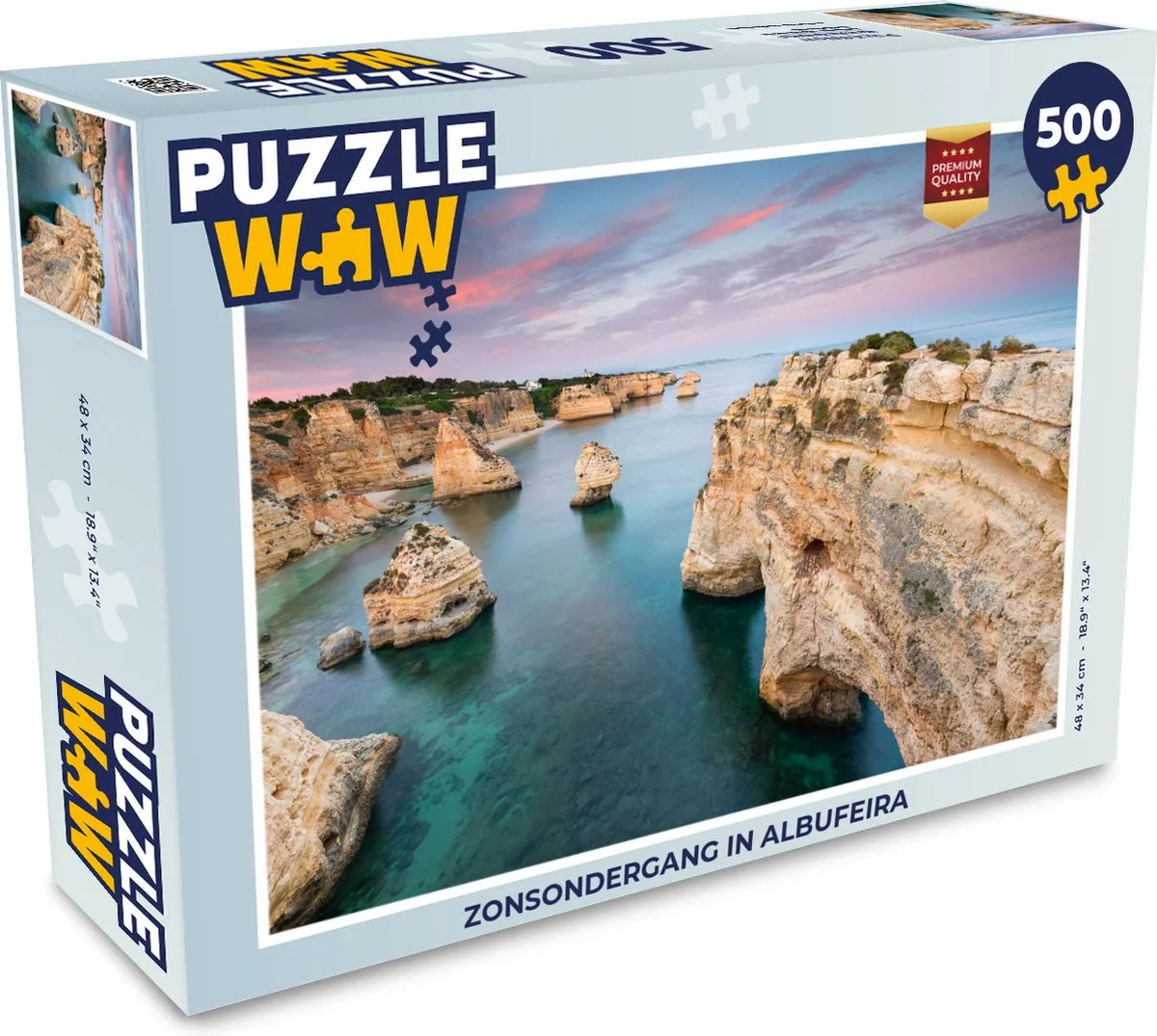 PuzzleWow Zonsondergang in Albufeira Legpuzzel 500 Stuks