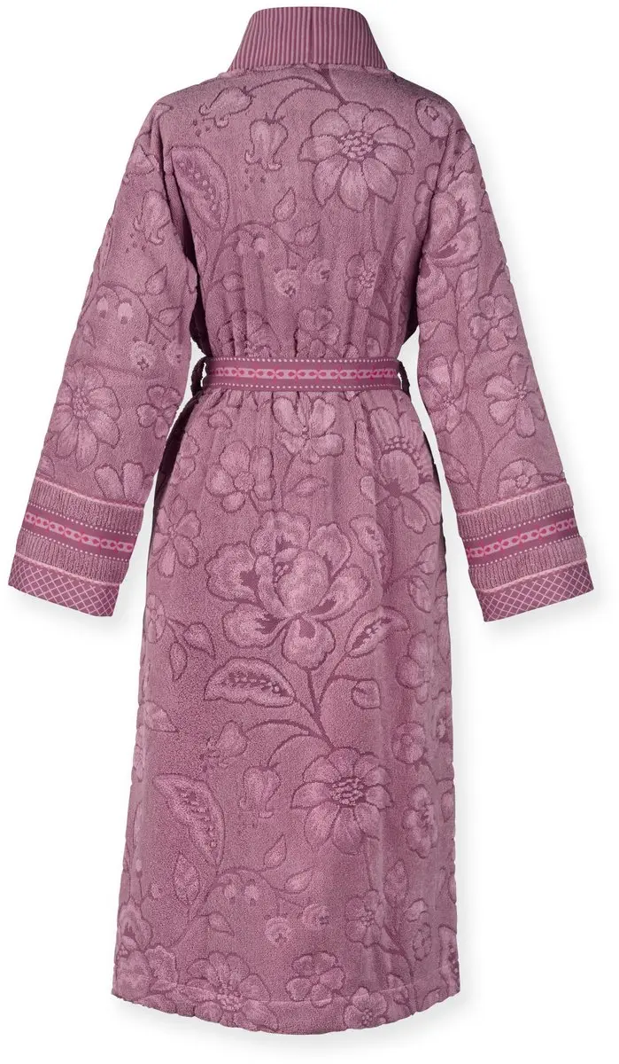 Pip Studio Jasmin Jacquard Badjas Licht roze S - afbeelding 2 van 5