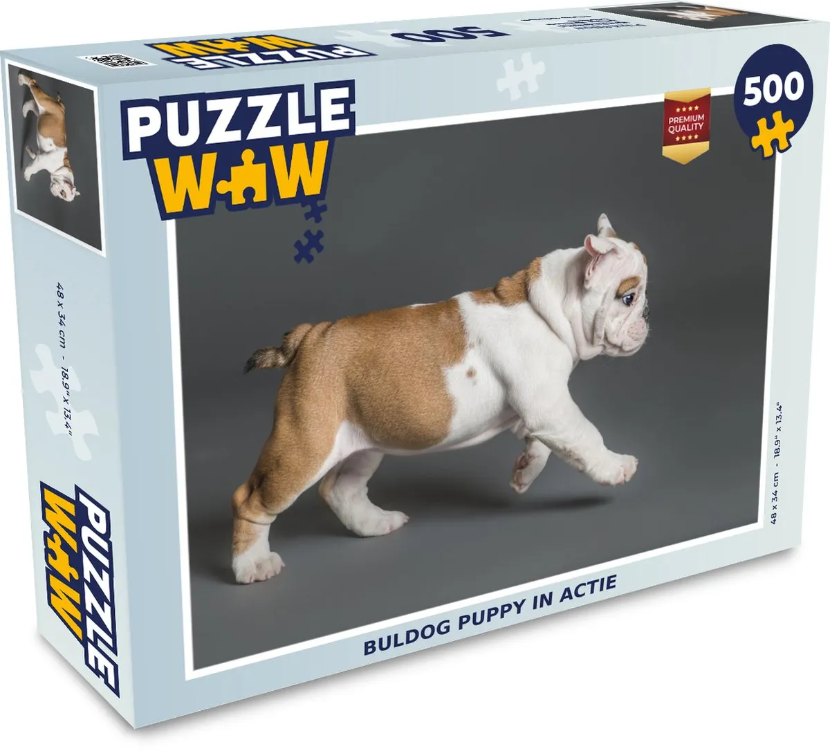 PuzzleWow Bulldog Puppy Legpuzzel 500 Stuks