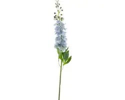 Bellatio Design Kunstbloemen boeket Ridderspoor/delphinium - 8x - 87 cm - licht blauw - kunst zijdebloemen