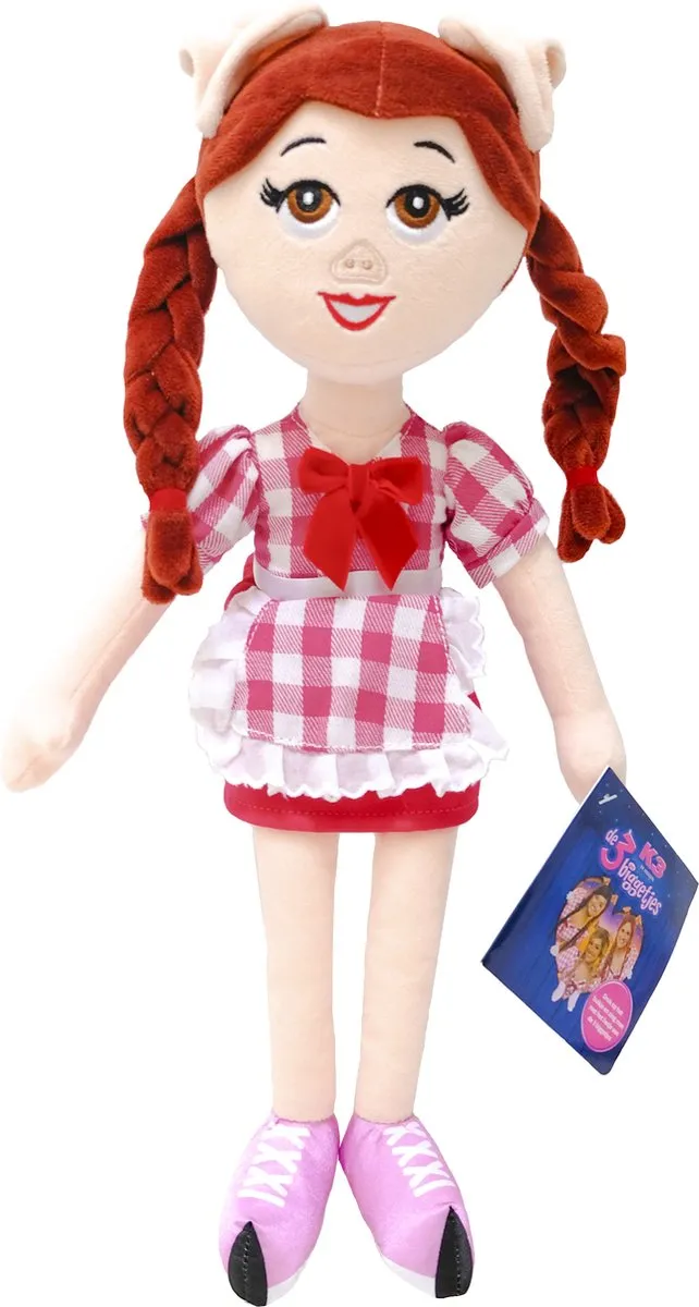 K3 De 3 Biggetjes Knuffel Hanne - 40cm - Muziekknuffel