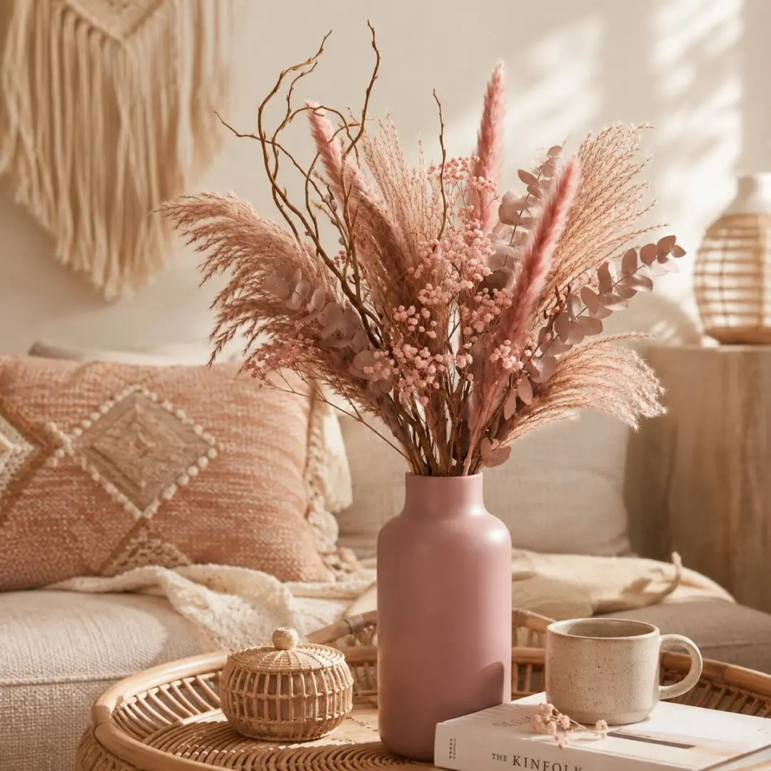 Bellatio Design bloemenvaas Milano - roze - mat glas - 15 x 25 cm - glazen vazen