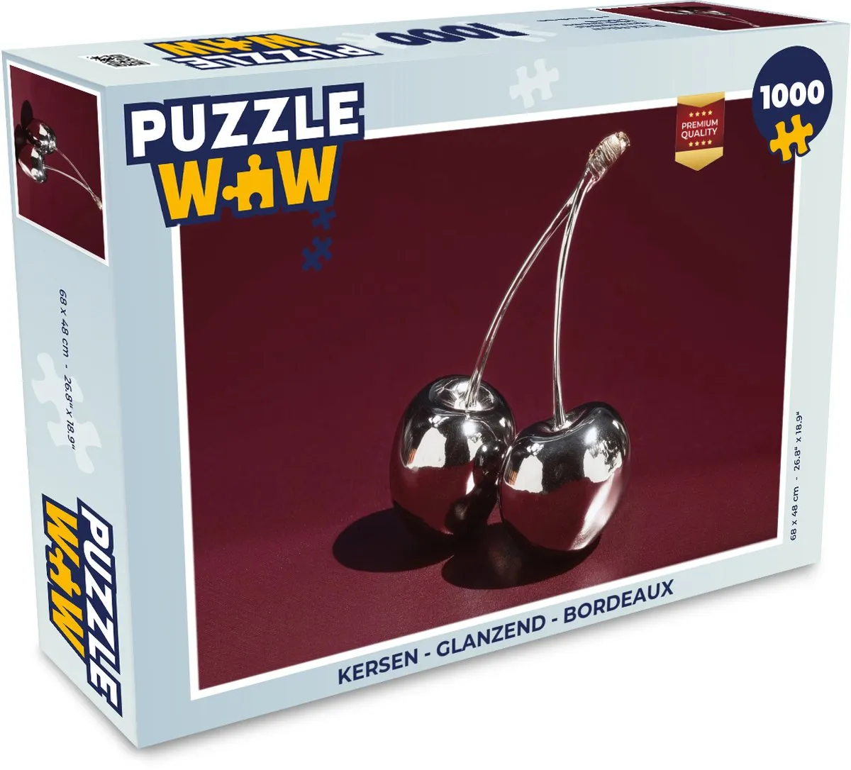 PuzzleWow Kersen Glanzend Legpuzzel 1000 Stuks - Bordeaux