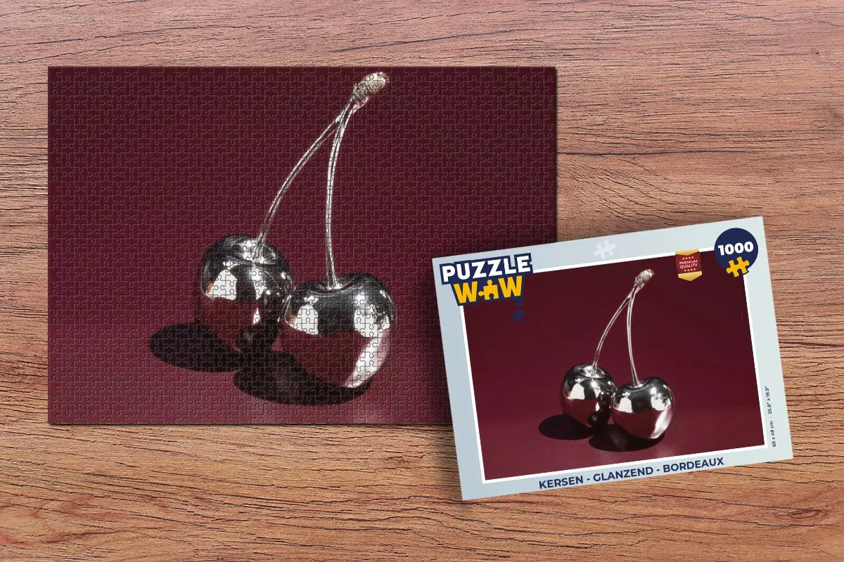 PuzzleWow Kersen Glanzend Legpuzzel 1000 Stuks - Bordeaux