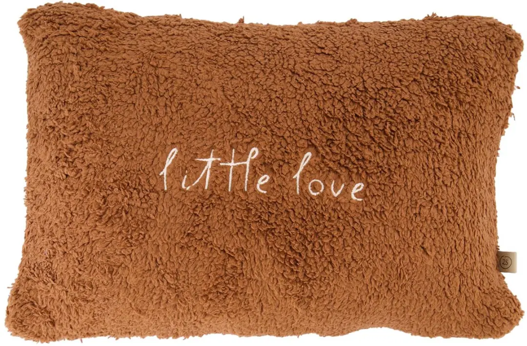 Zusss Cushion Teddy Little Love 35X25cm 100% Polyester Dark Brown