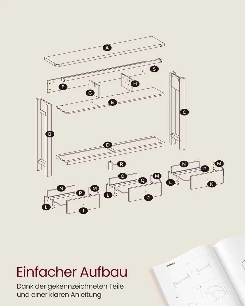 Songmics Consoletafel 120cm Honingbruin - afbeelding 6 van 6