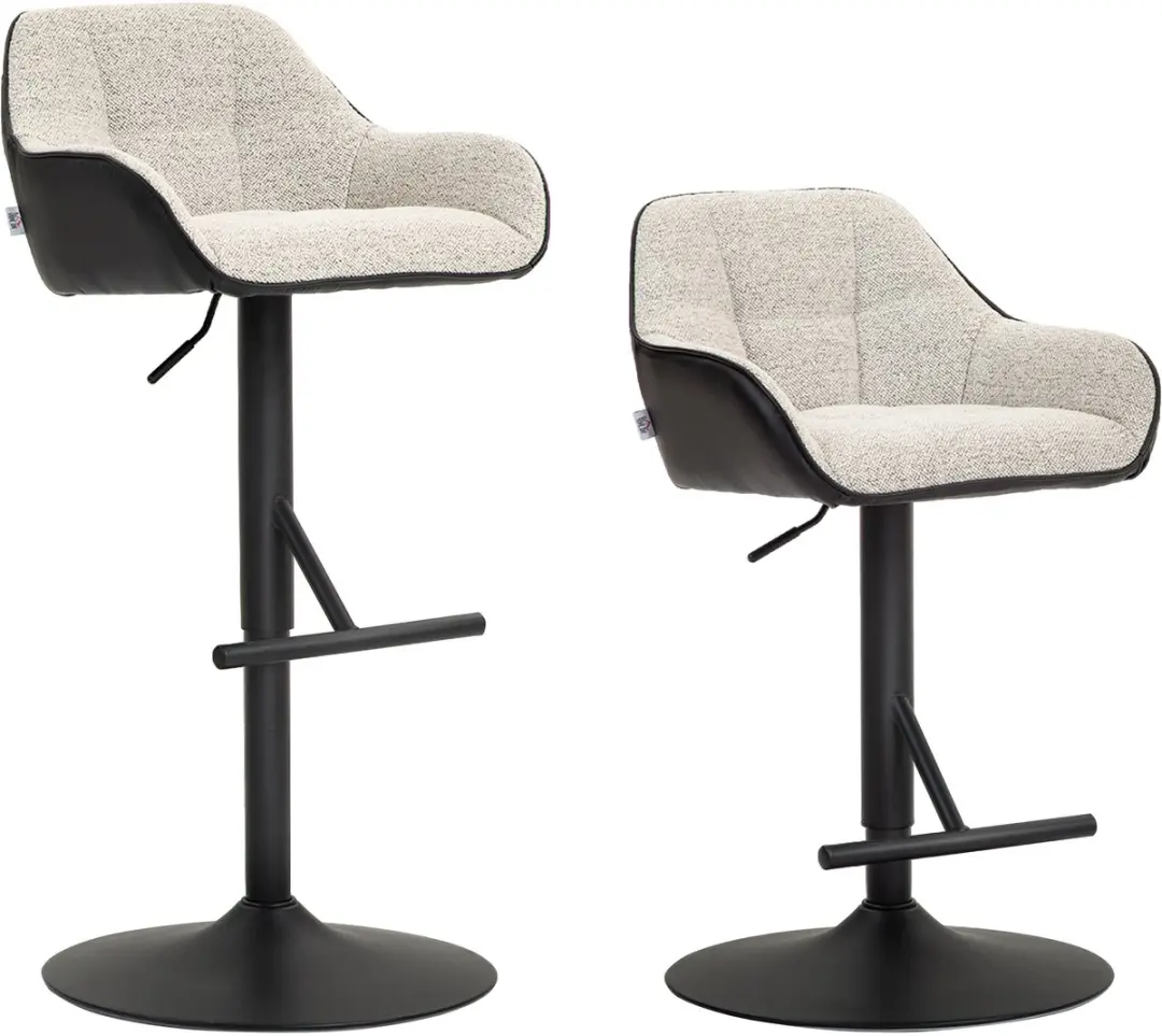 HOMCOM-Barkruk-Polyester-52,5x53x108cm-Lichtgrijs