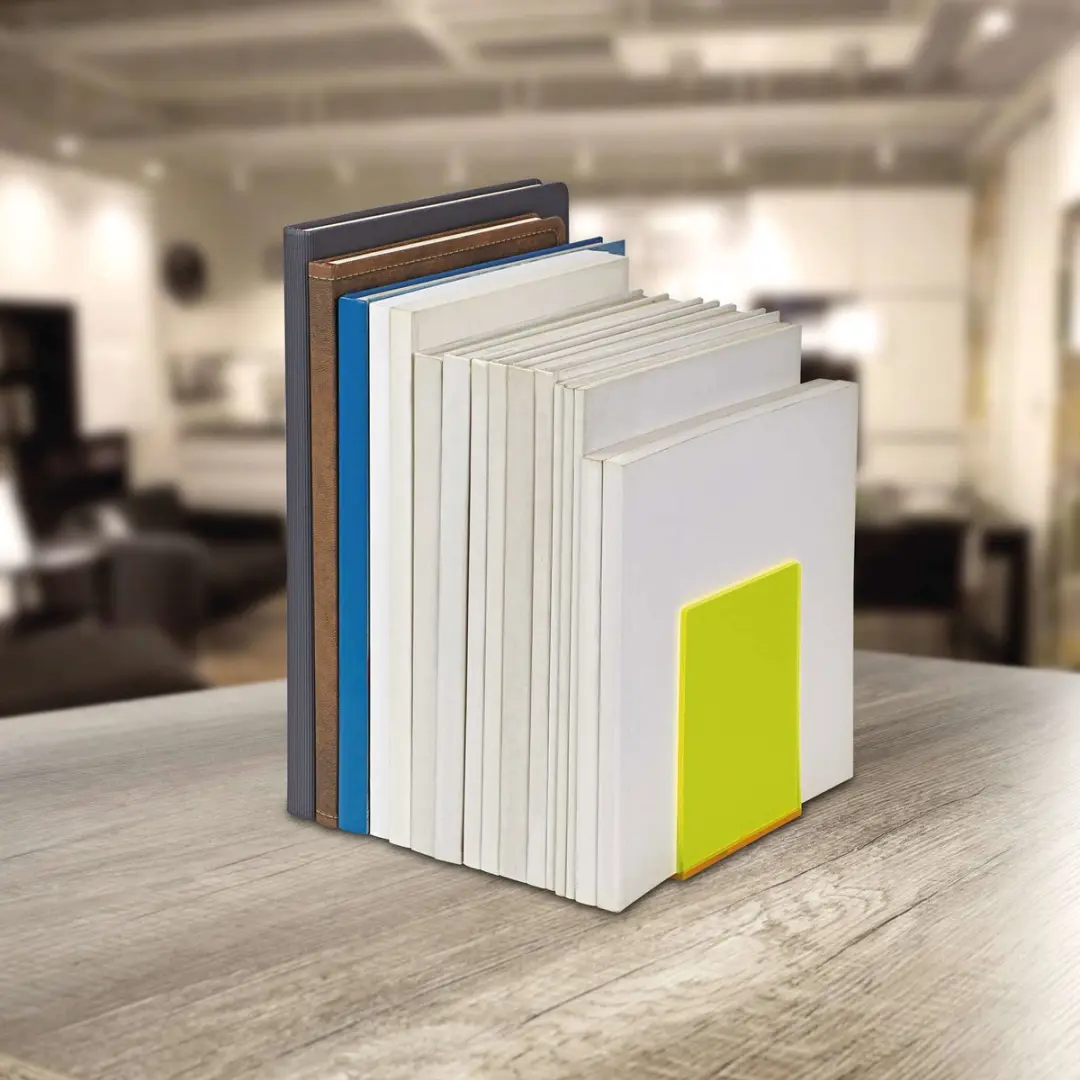 MAUL Boekensteunen Acryl 13cm Transparant Geel - 2 Stuks - afbeelding 4 van 6
