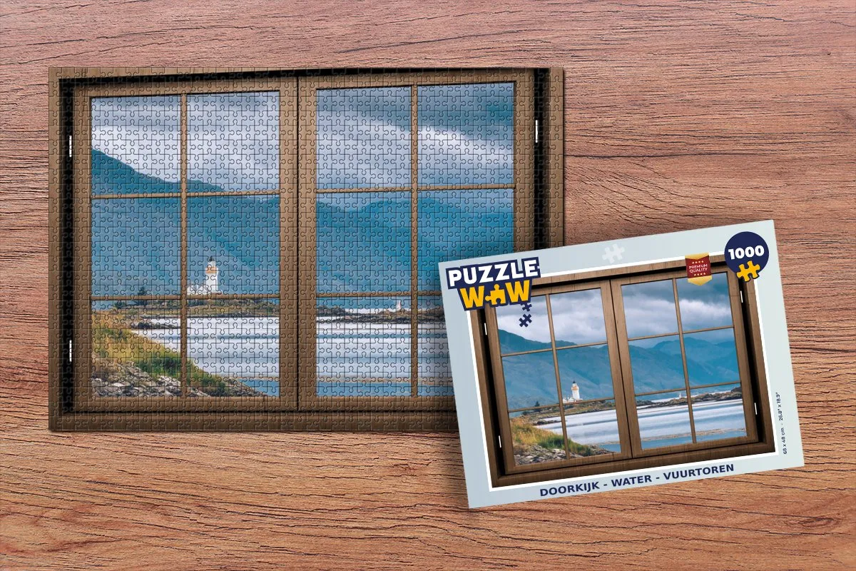 PuzzleWow Doorkijk Water Vuurtoren Legpuzzel 1000 Stuks - Multicolor