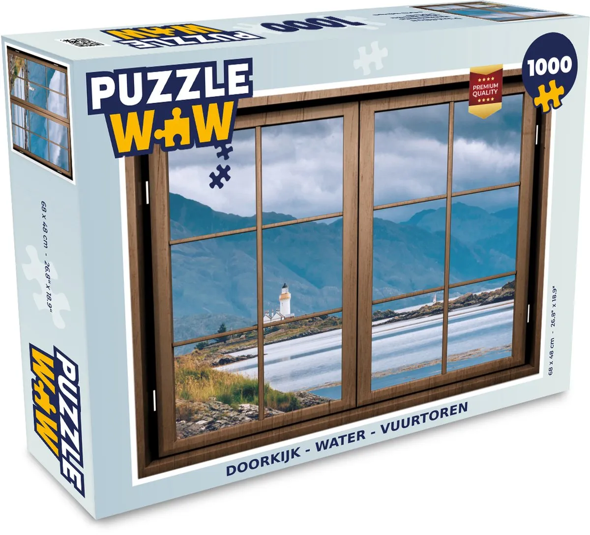 PuzzleWow Doorkijk Water Vuurtoren Legpuzzel 1000 Stuks