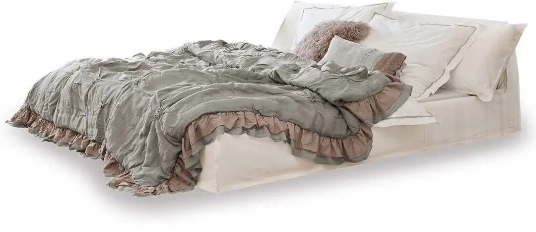 Loberon Cottonwood Bedovertrek Eenpersoons wit