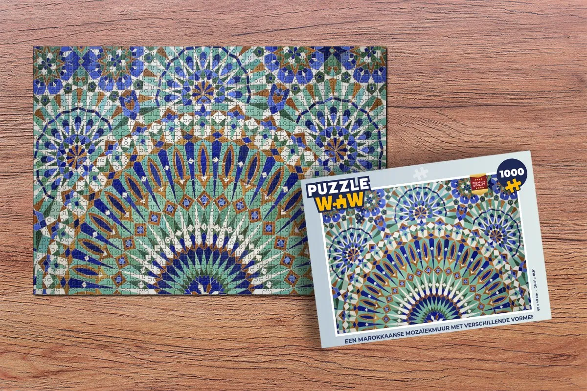 PuzzleWow Legpuzzel Marokkaanse Mozaïekmuur 1000 Stuks - Multicolor