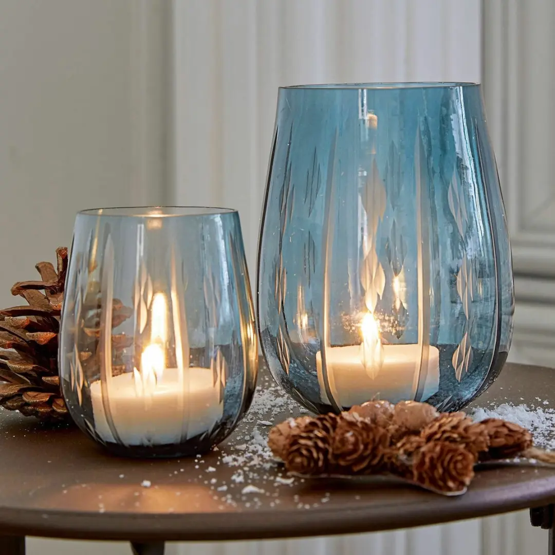 Loberon Windlicht Set 2 Stuks Danisar Blauw - afbeelding 6 van 6