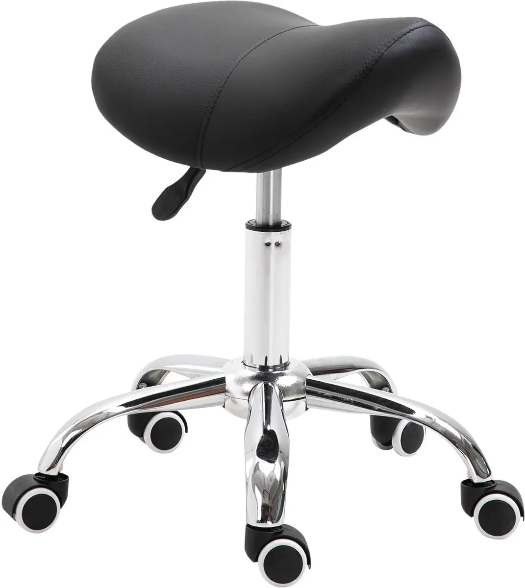 HOMCOM-Arbeitshock-PU, Nylon, Eisen, Schaumstoff-52L x 53B x 49-61H cm-Schwarz