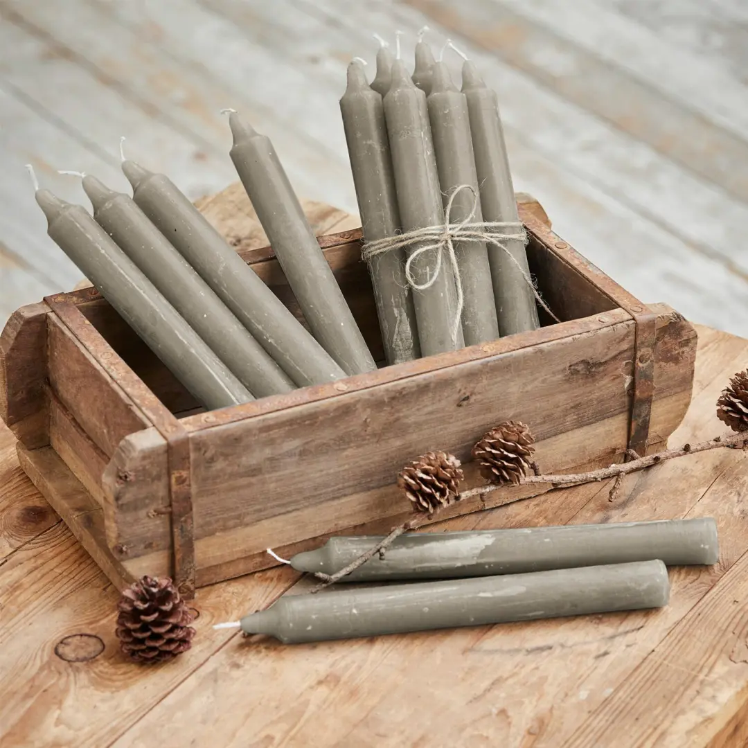 Loberon Bauceau Kaarsen - 12 Stuks Taupe - afbeelding 4 van 4