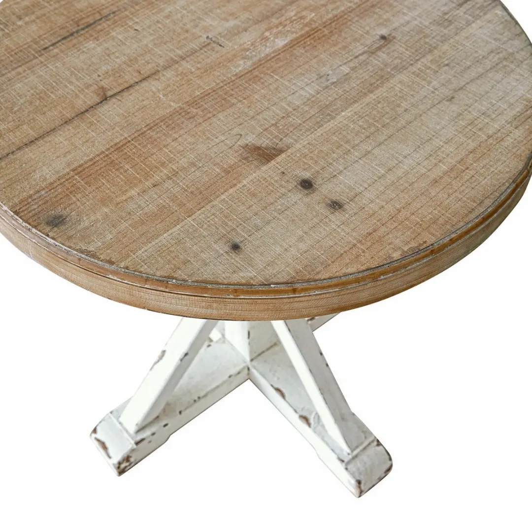 Loberon Frapelle Bijzettafel 60cm - Antiekwit/Bruin - afbeelding 6 van 6