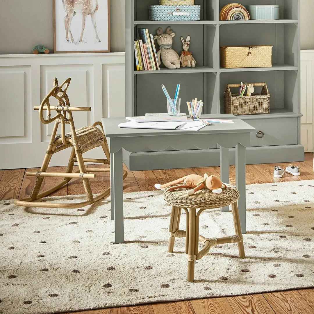 Loberon Poussinou Kindertafel - grijs/groen - afbeelding 3 van 6