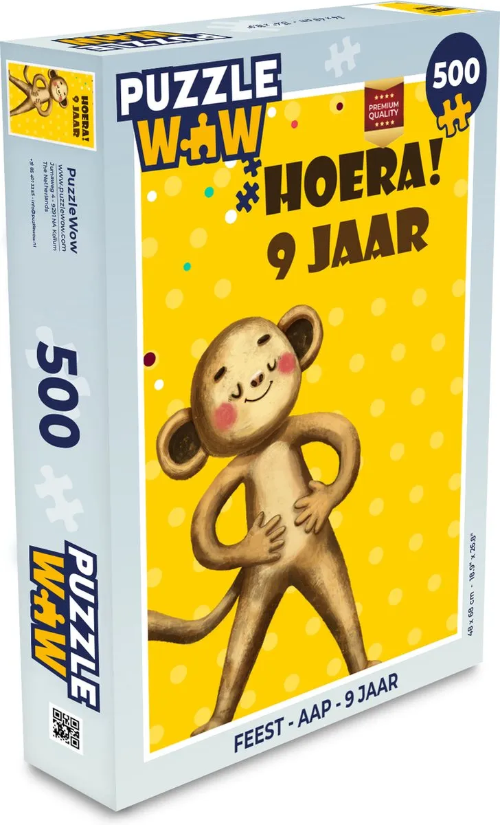 PuzzleWow Aap Legpuzzel 500 Stuks