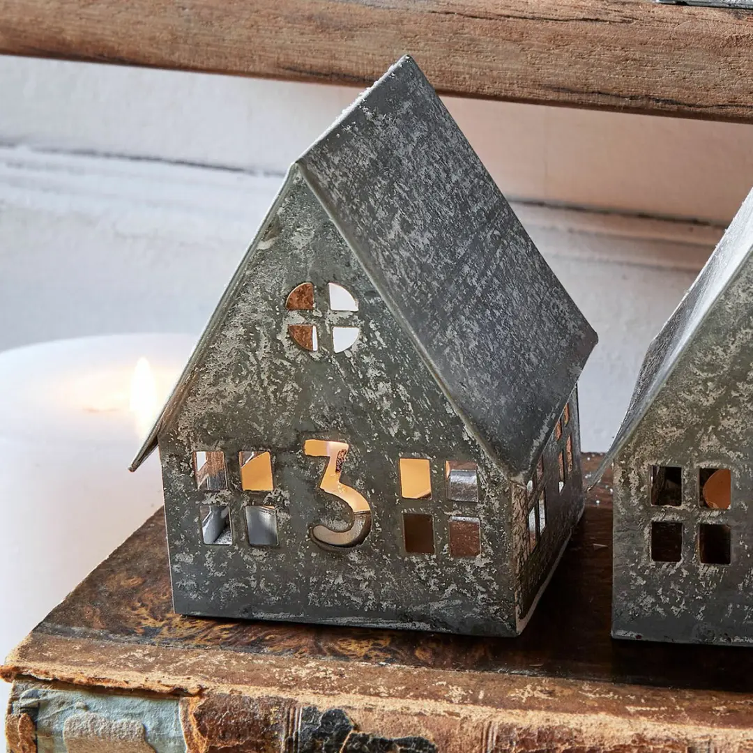 Loberon Windlichtje Ivolere Antiekgrijs - 4 Stuks - afbeelding 3 van 5