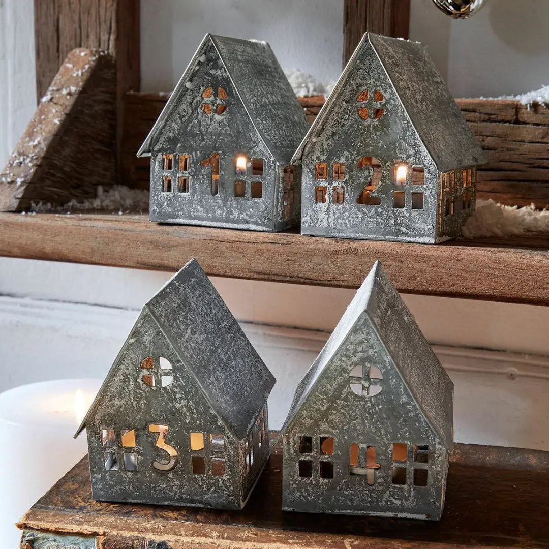 Loberon Windlichtje Ivolere Antiekgrijs - 4 Stuks - afbeelding 4 van 5